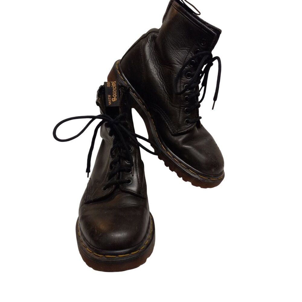 Dr. Martens Size 8 Boots Womens 1460 Black Leather Lace Up Made In England Worn